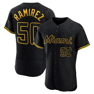 Black Authentic Agustin Ramirez Men's Miami Marlins Snake Skin City Jersey