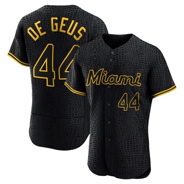 Black Authentic Brett de Geus Men's Miami Marlins Snake Skin City Jersey