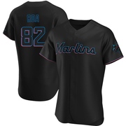 Black Authentic Christian Roa Men's Miami Marlins Alternate Jersey