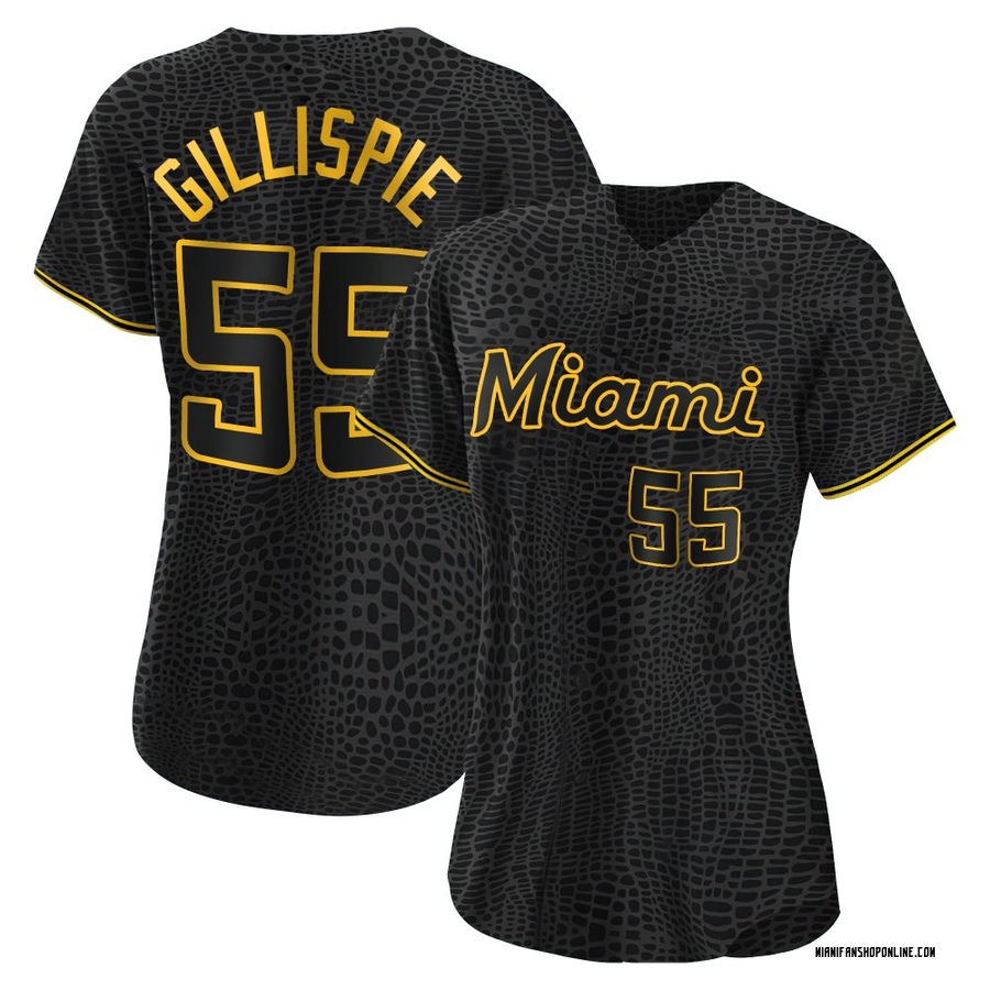 Black Authentic Connor Gillispie Women's Miami Marlins Snake Skin City Jersey