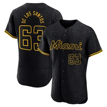Black Authentic Deyvison De Los Santos Men's Miami Marlins Snake Skin City Jersey