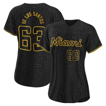 Black Authentic Deyvison De Los Santos Women's Miami Marlins Snake Skin City Jersey