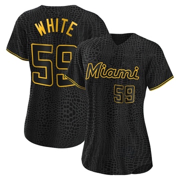 Black Authentic Joshua White Women's Miami Marlins Snake Skin City Jersey
