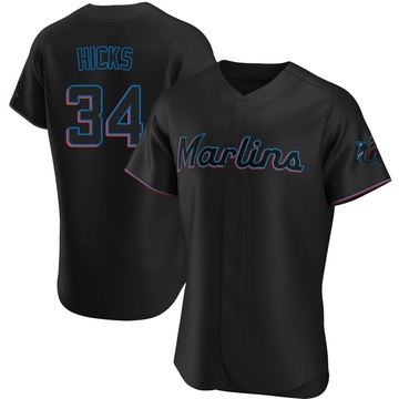 Black Authentic Liam Hicks Men's Miami Marlins Alternate Jersey