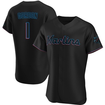 Black Authentic Nick Gordon Men's Miami Marlins Alternate Jersey