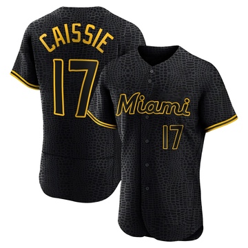 Black Authentic Owen Caissie Men's Miami Marlins Snake Skin City Jersey