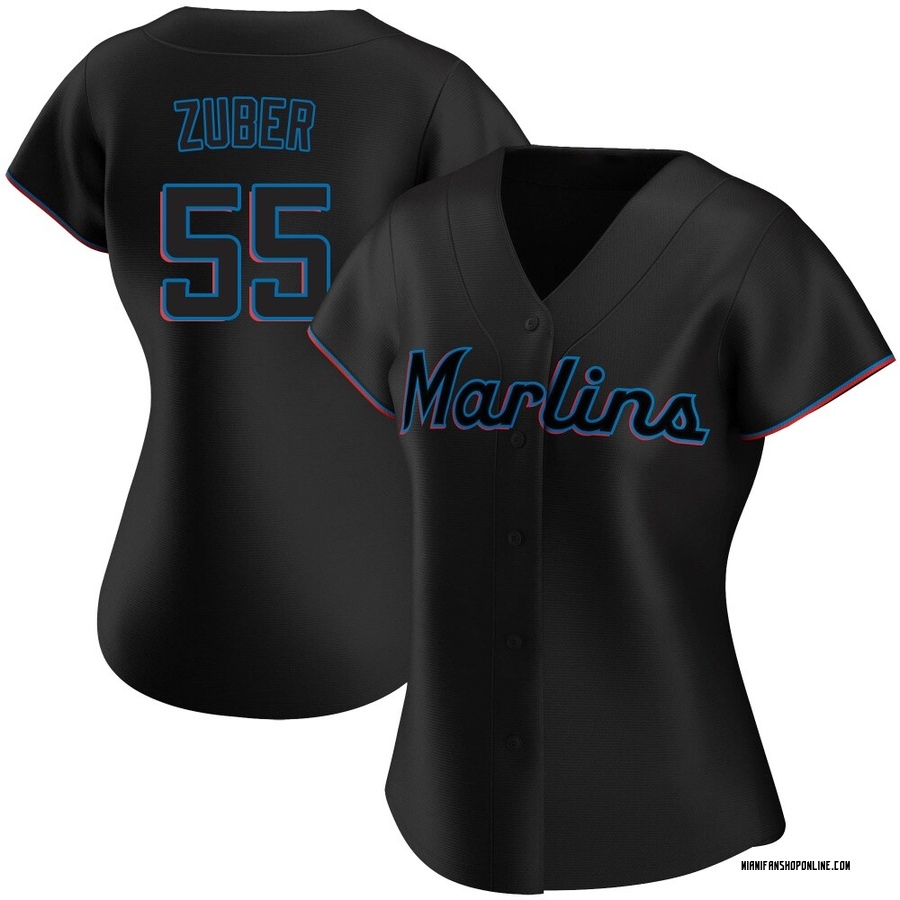 Black Authentic Tyler Zuber Women's Miami Marlins Alternate Jersey