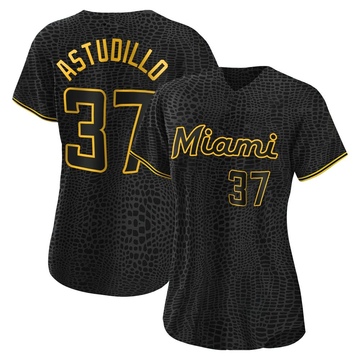 Black Authentic Willians Astudillo Women's Miami Marlins Snake Skin City Jersey
