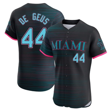 Black Elite Brett de Geus Men's Miami Marlins 2025 City Connect Jersey