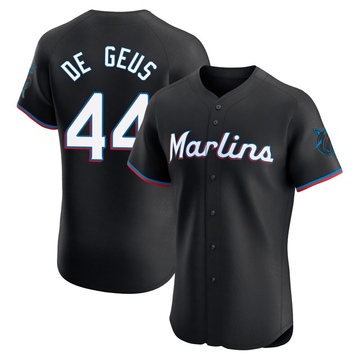 Black Elite Brett de Geus Men's Miami Marlins Alternate Vapor Premier Jersey
