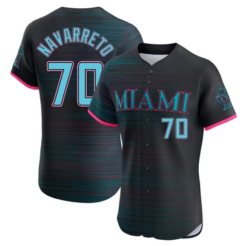 Black Elite Brian Navarreto Men's Miami Marlins 2025 City Connect Jersey