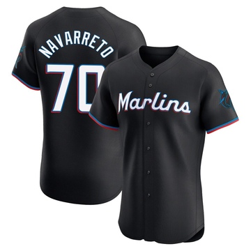 Black Elite Brian Navarreto Men's Miami Marlins Alternate Vapor Premier Jersey