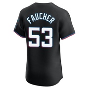 Black Elite Calvin Faucher Men's Miami Marlins Alternate Vapor Premier Jersey