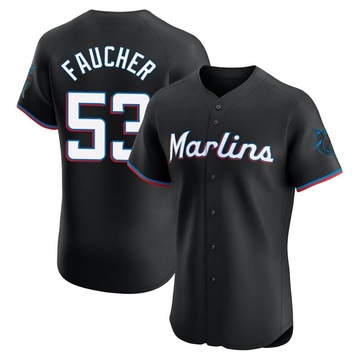 Black Elite Calvin Faucher Men's Miami Marlins Alternate Vapor Premier Jersey