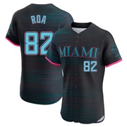 Black Elite Christian Roa Men's Miami Marlins 2025 City Connect Jersey