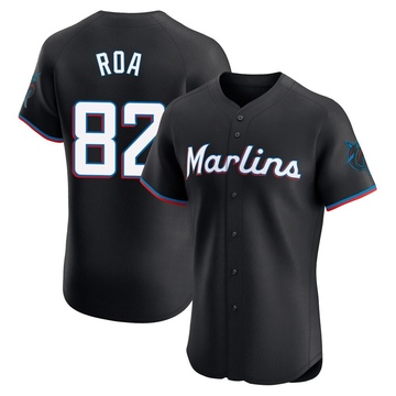 Black Elite Christian Roa Men's Miami Marlins Alternate Vapor Premier Jersey