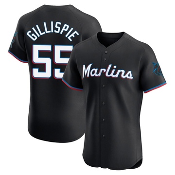 Black Elite Connor Gillispie Men's Miami Marlins Alternate Vapor Premier Jersey