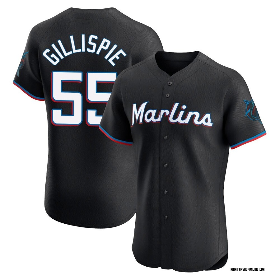 Black Elite Connor Gillispie Men's Miami Marlins Alternate Vapor Premier Jersey