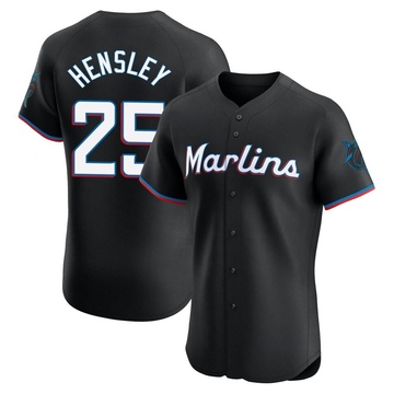 Black Elite David Hensley Men's Miami Marlins Alternate Vapor Premier Jersey