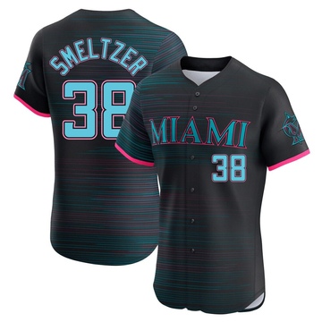 Black Elite Devin Smeltzer Men's Miami Marlins 2025 City Connect Jersey