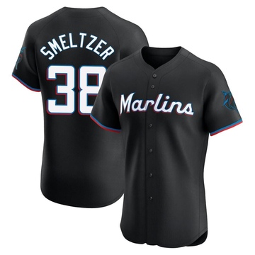 Black Elite Devin Smeltzer Men's Miami Marlins Alternate Vapor Premier Jersey
