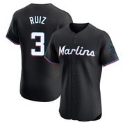 Black Elite Esteury Ruiz Men's Miami Marlins Alternate Vapor Premier Jersey