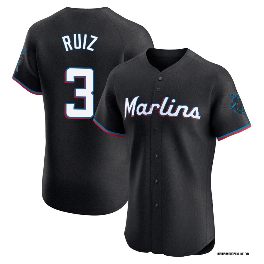 Black Elite Esteury Ruiz Men's Miami Marlins Alternate Vapor Premier Jersey