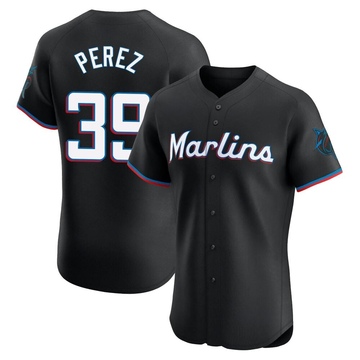 Black Elite Eury Perez Men's Miami Marlins Alternate Vapor Premier Jersey