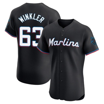 Black Elite Jack Winkler Men's Miami Marlins Alternate Vapor Premier Jersey