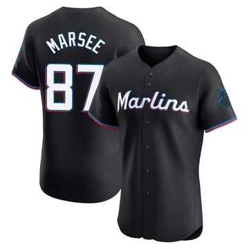 Black Elite Jakob Marsee Men's Miami Marlins Alternate Vapor Premier Jersey
