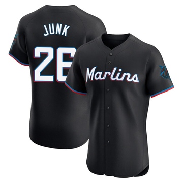 Black Elite Janson Junk Men's Miami Marlins Alternate Vapor Premier Jersey