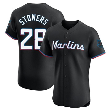 Black Elite Kyle Stowers Men's Miami Marlins Alternate Vapor Premier Jersey