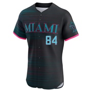 Black Elite Lake Bachar Men's Miami Marlins 2025 City Connect Jersey