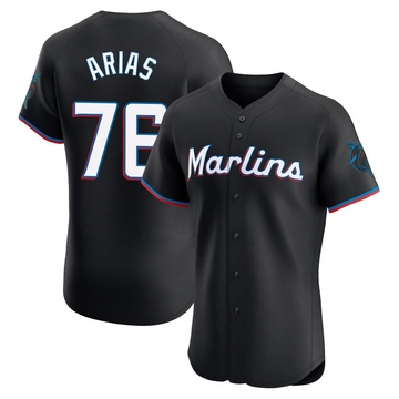 Black Elite Luarbert Arias Men's Miami Marlins Alternate Vapor Premier Jersey