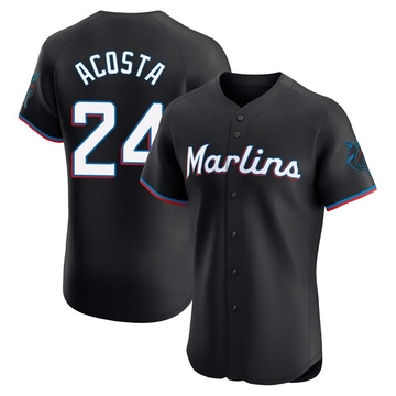 Black Elite Maximo Acosta Men's Miami Marlins Alternate Vapor Premier Jersey
