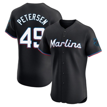 Black Elite Michael Petersen Men's Miami Marlins Alternate Vapor Premier Jersey