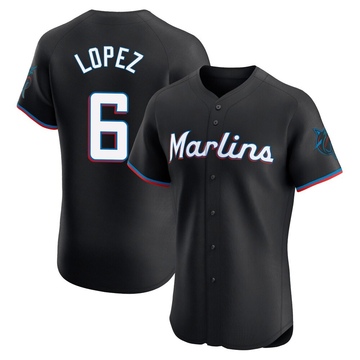 Black Elite Otto Lopez Men's Miami Marlins Alternate Vapor Premier Jersey