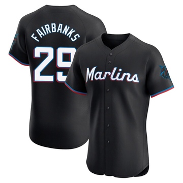 Black Elite Pete Fairbanks Men's Miami Marlins Alternate Vapor Premier Jersey