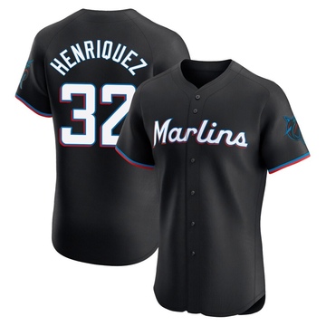 Black Elite Ronny Henriquez Men's Miami Marlins Alternate Vapor Premier Jersey