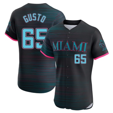 Black Elite Ryan Gusto Men's Miami Marlins 2025 City Connect Jersey