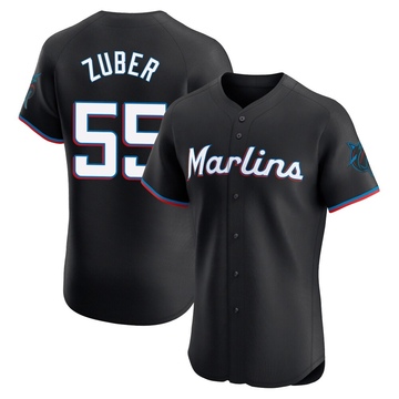 Black Elite Tyler Zuber Men's Miami Marlins Alternate Vapor Premier Jersey