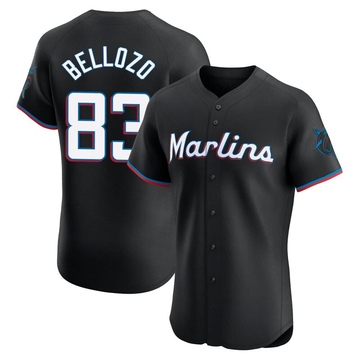 Black Elite Valente Bellozo Men's Miami Marlins Alternate Vapor Premier Jersey