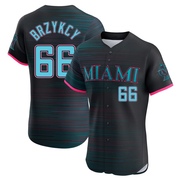 Black Elite Zach Brzykcy Men's Miami Marlins 2025 City Connect Jersey