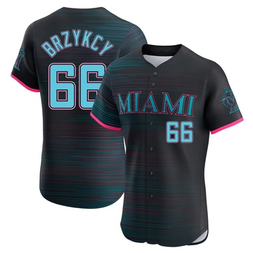 Black Elite Zach Brzykcy Men's Miami Marlins 2025 City Connect Jersey