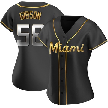 Black Golden Replica Cade Gibson Women's Miami Marlins Alternate Jersey