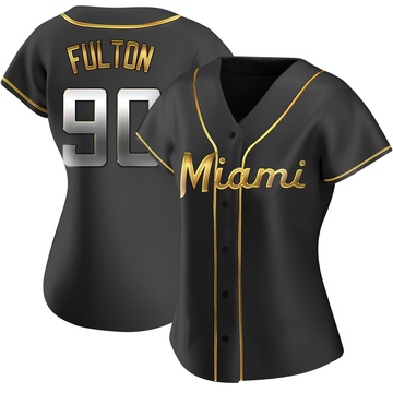 Black Golden Replica Dax Fulton Women's Miami Marlins Alternate Jersey