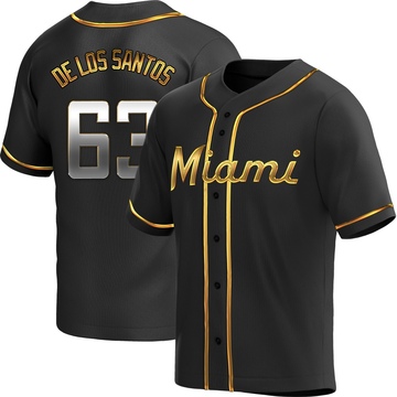 Black Golden Replica Deyvison De Los Santos Men's Miami Marlins Alternate Jersey