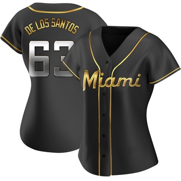 Black Golden Replica Deyvison De Los Santos Women's Miami Marlins Alternate Jersey