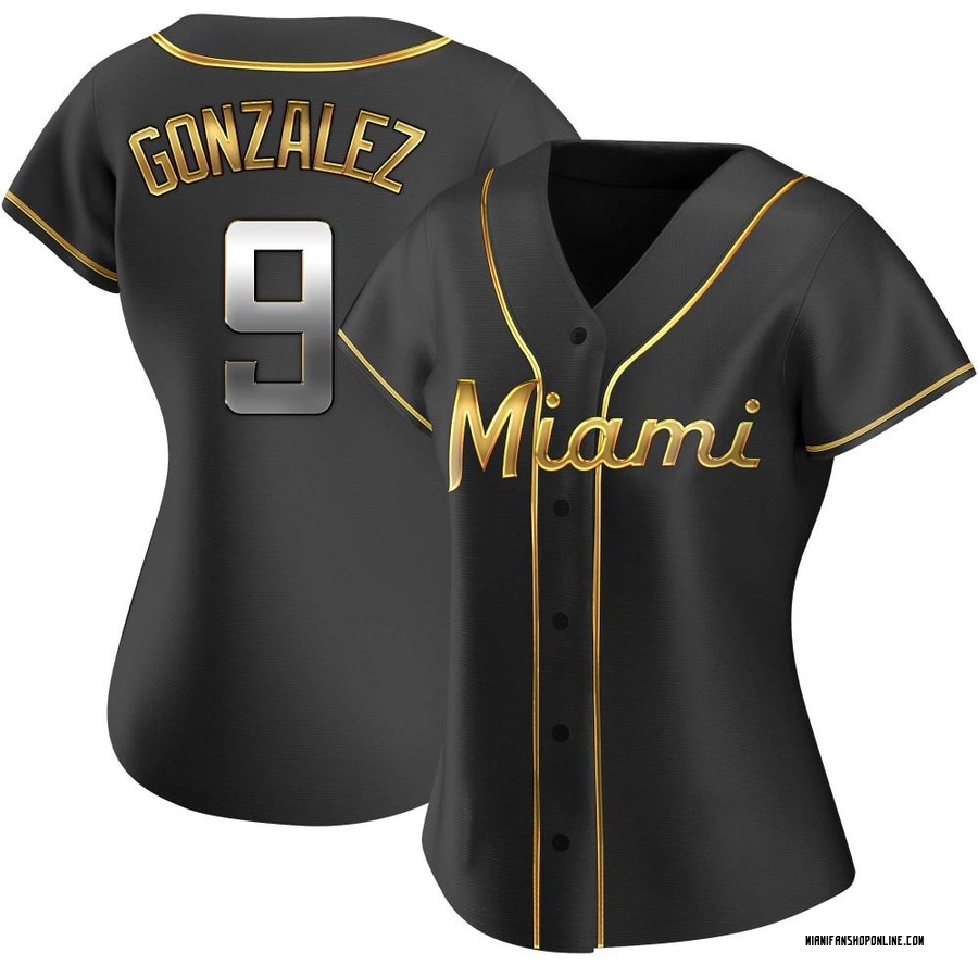 Black Golden Replica Erik Gonzalez Women's Miami Marlins Alternate Jersey