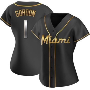 Black Golden Replica Nick Gordon Women's Miami Marlins Alternate Jersey
